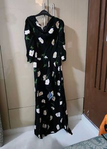 European Style Floral Long Dress