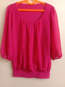 Rose Pink Color Regular Wear Top