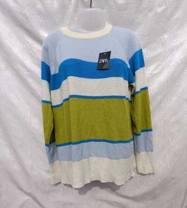 Unisex Imported Striped Knit Sweater