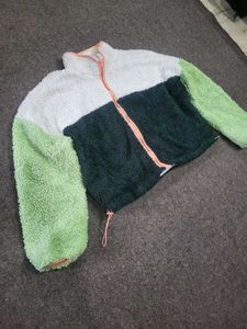 Fuzzy Colorblock Jacket
