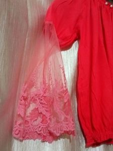 Off Shoulder Top Sleeves Net
