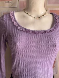 Lavender Knit Crop Top
