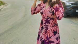 A Floral Printed Cute Dress