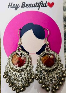 Floral Pressed Flower Statement Earrings