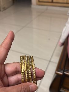 Gold Tone Bangle Set