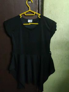 Elegant Black Peplum Top