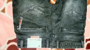 Men Slim Fit Black Charcoal Grey Jeans