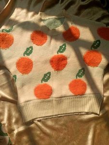 Cute Orange Print Sweater