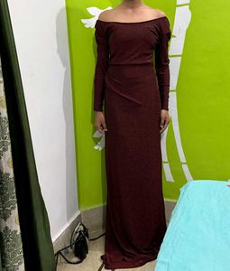 Long Slit Cherry Red Dress