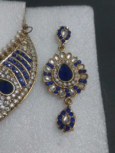 Blue Diamond Jewellery Set With Ring