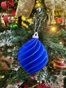 3D printed Blue Swirl Christmas Ornament