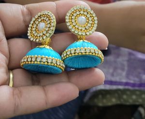 Handmade Silk Thrd Necklace, Earrings Set,Colou