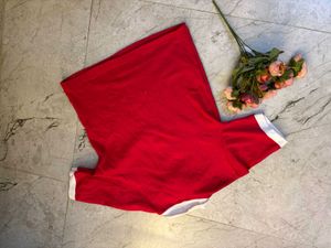 Pink &amp; White Contrast Collar Tee