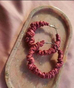 Pink Scrunchie Earrings