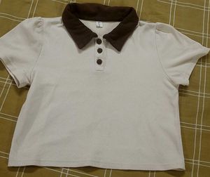 Woman's Korean Style Polo Tshirt Top