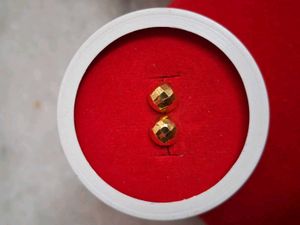 Gold Disco Ball Stud Earrings