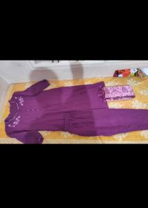 Floral cut neck design kurta set