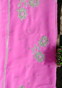 Pink Embellished Saree