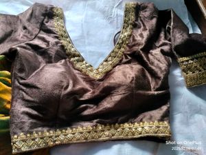 jimmy choo saree &amp; Embroidered Brown Blouse