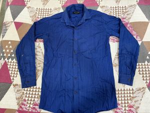 Blue Striped Button-Down Shirt