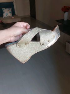 Golden Wedges Heels