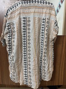 Patterned Short Sleeve Button Up
