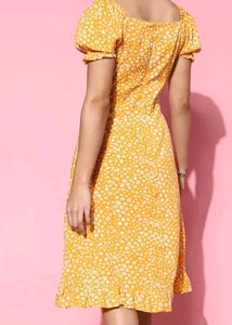 Yellow Floral Print Dress