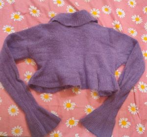 Lavender Cropped Cardigan