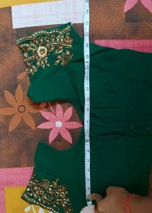 Embroidery Work Green Saree