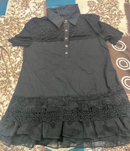 black frill top