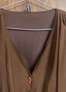 Brown Smocked Top