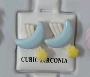 Moon &amp; Star Stud Earrings