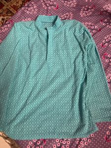 Light Blue Embroidered Kurta