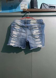Distressed Denim Shorts
