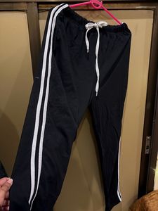 Black &amp; White Striped Pants