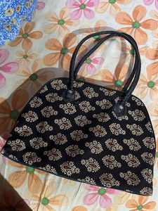 Black Ajrak Bag From Santiniketan