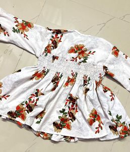 Floral Print Ruffle Sleeve Top
