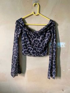 Off Shoulder Leopard Top
