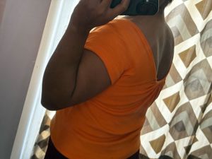 Orange Off-Shoulder Crop Top