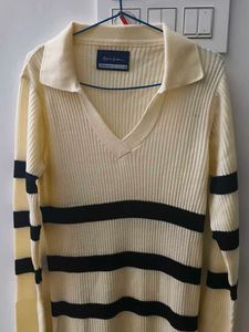 Striped Knit Midi Dress