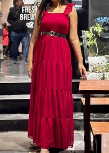 Red Tiered Maxi Dress
