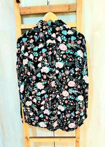 Multicolour Floral Print Cotton Shirt Size-38