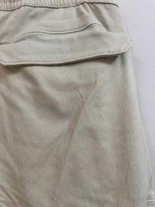 Beige Cargo Jogger Pants