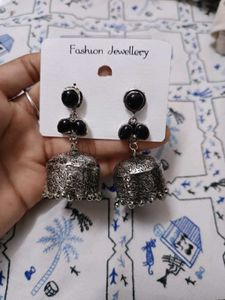 Black Jhumka Earrings