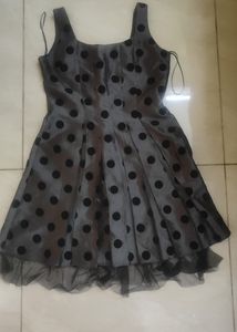 Grey polka Dot Dress