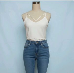 🤍White Strappy Office/Casual Tank Top🤍