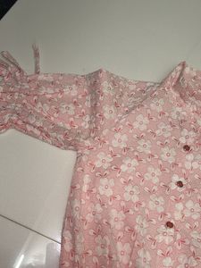 Floral Ruffle Tie Top