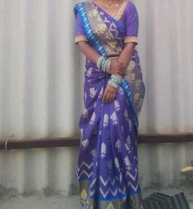 Kadi Boder Pochampali Ikat Design Saree