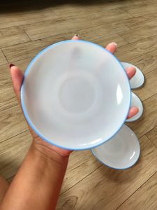 Set Of 6 Saucer Plates Plain White
