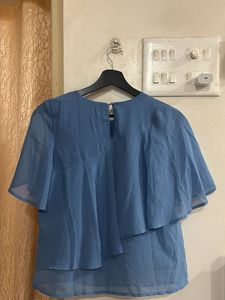 Blue Ruffle Top